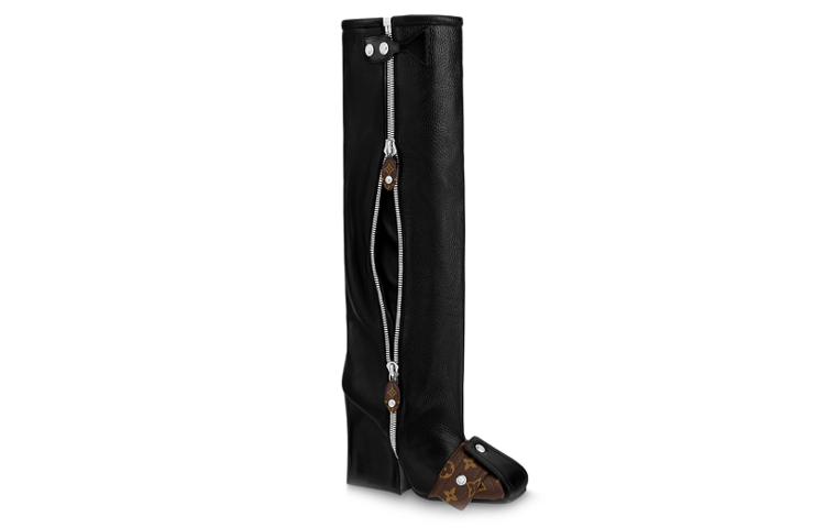 Order (W) Louis Vuitton Patti High-Top Zip Boot 'Kulit Hitam' 1AAEC9