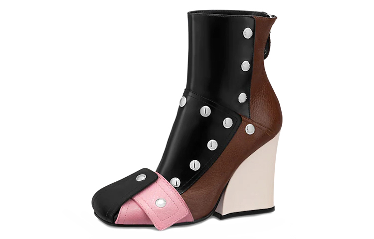 (Women) Louis Vuitton Patti Wedge Ankle Boot 'Black Pink' 1A9CL8