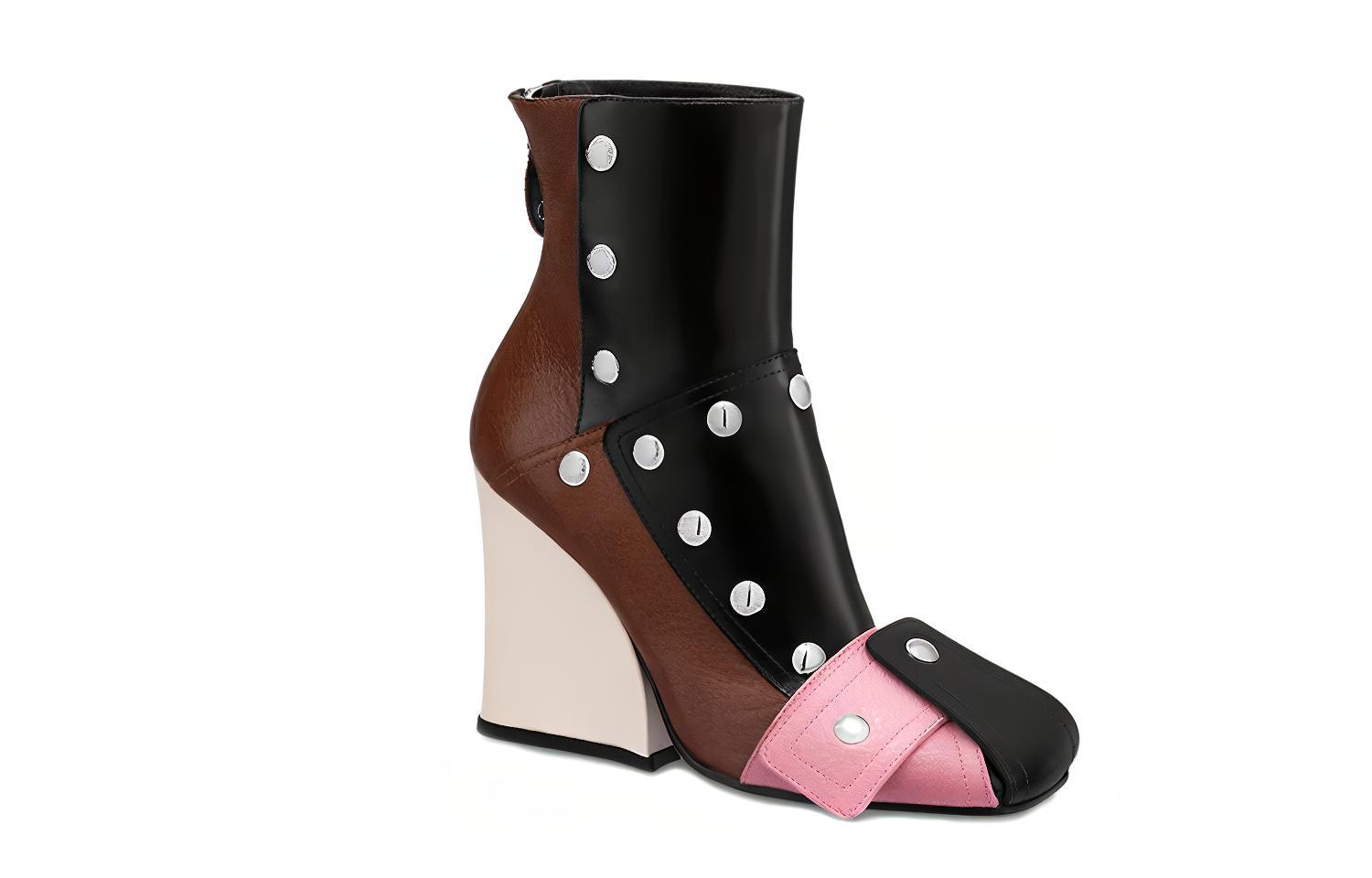 Order (Women) Louis Vuitton Patti Wedge Ankle Boot 'Black Pink' 1A9CL8