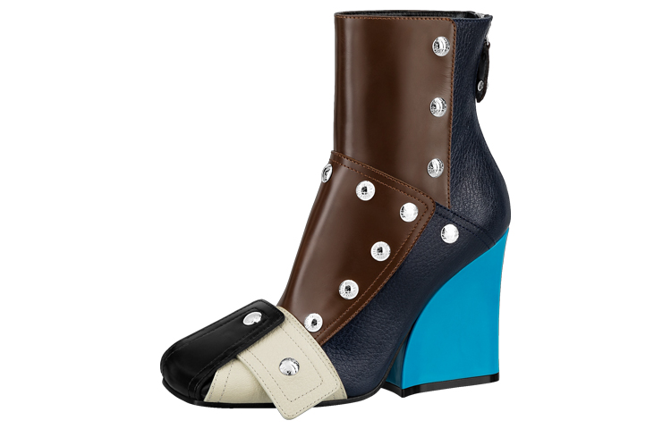 (Women) Louis Vuitton Patti Wedge Ankle Boot 'Blue' 1A9CKP