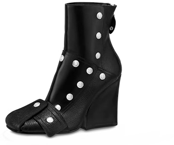 路易威登 Patti 坡跟鉚釘踝靴 女款 黑色 Buy 路易威登 Patti 坡跟鉚釘踝靴 女款 黑色