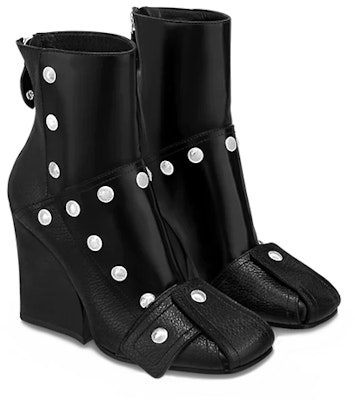 (Women) Louis Vuitton Patti Wedge Ankle Boot 'Studded Black' 1A9CGI Lookbook (Women) Louis Vuitton Patti Wedge Ankle Boot 'Studded Black' 1A9CGI