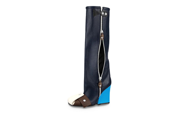 (Women) Louis Vuitton Patti Wedge High-Top 'Black Blue' 1A9COA