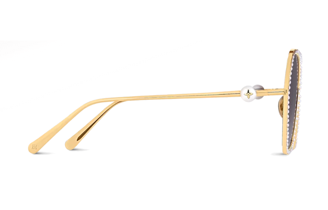 (Women) Louis Vuitton Pearl Hexagonal Irregular Gold Metal  Sunglasses. Z2016U 圖 4