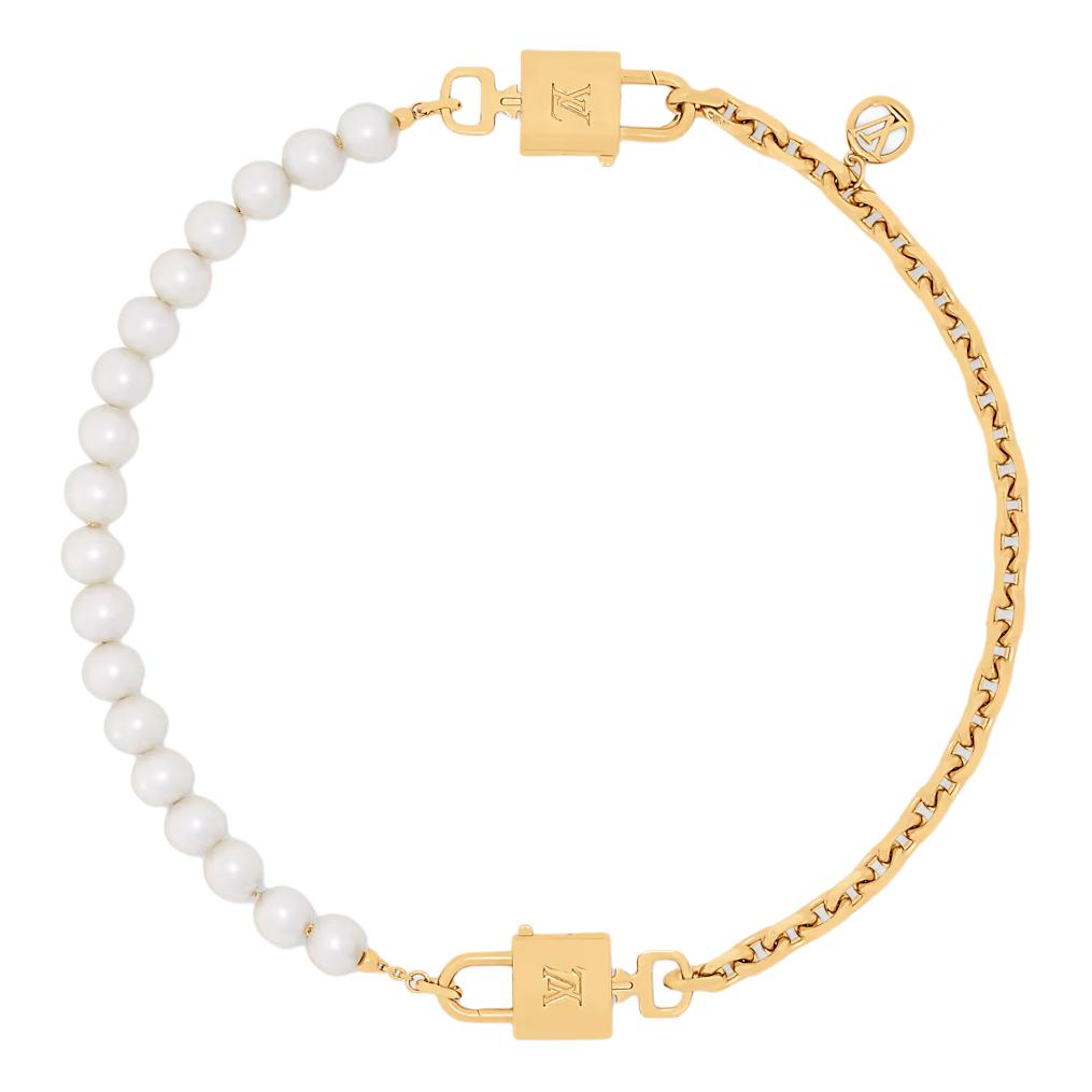 (Women) Louis Vuitton Pearlock Gold 2-in-1 Necklace for Women. M02977
