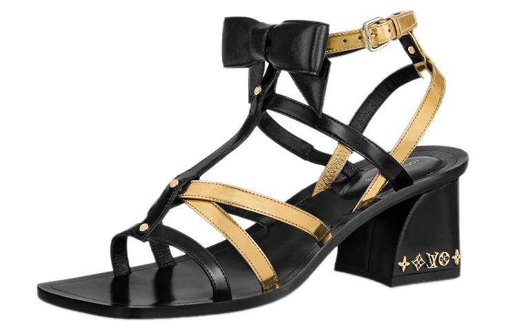 (Women) Louis Vuitton Peplum Sandal 'Black Gold' 1A9CD6