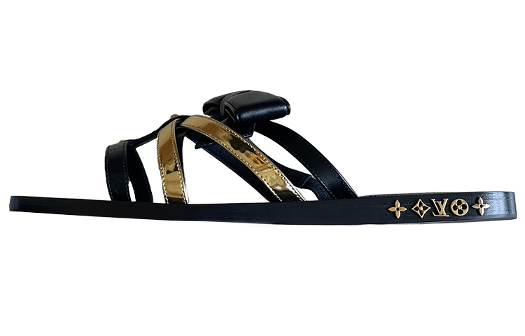 (Women) Louis Vuitton Peplum Sandals 'Black Gold' 1A9CEH
