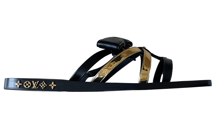 Order (W) Louis Vuitton Peplum Sandalen ''Schwarz Gold'' 1A9CEH