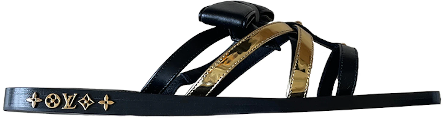 (W) Louis Vuitton Peplum Sandalen ''Schwarz Gold'' 1A9CEH Order (W) Louis Vuitton Peplum Sandalen ''Schwarz Gold'' 1A9CEH
