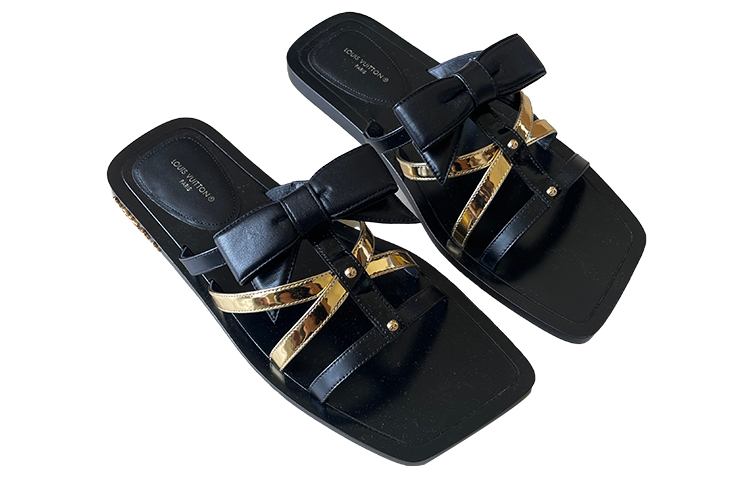 Lookbook (W) Louis Vuitton Peplum Sandalen ''Schwarz Gold'' 1A9CEH