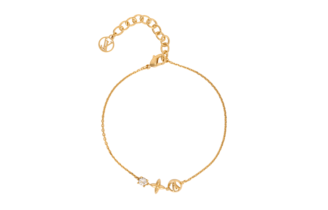 (Women) LOUIS VUITTON Petit Louis Floral Gold Metal Bracelet Women Gold. M00374