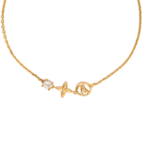 Lookbook (W) 루이비통 쁘띠 루이 플로럴 골드 메탈 여성 팔찌 골드. M00374