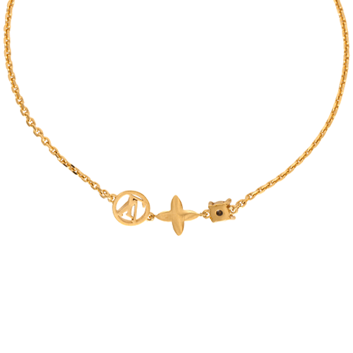 Shop (W) 루이비통 쁘띠 루이 플로럴 골드 메탈 여성 팔찌 골드. M00374