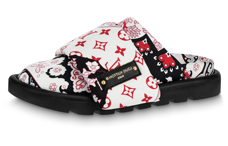 (Women) Louis Vuitton Pillow 'Bootie' Slipper 'White Red' 1AAM58