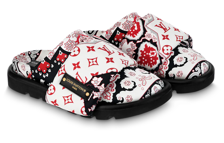 Lookbook (W) ルイ・ヴィトン ピロー･ブーティ スリッパ (白/赤) 1AAM58