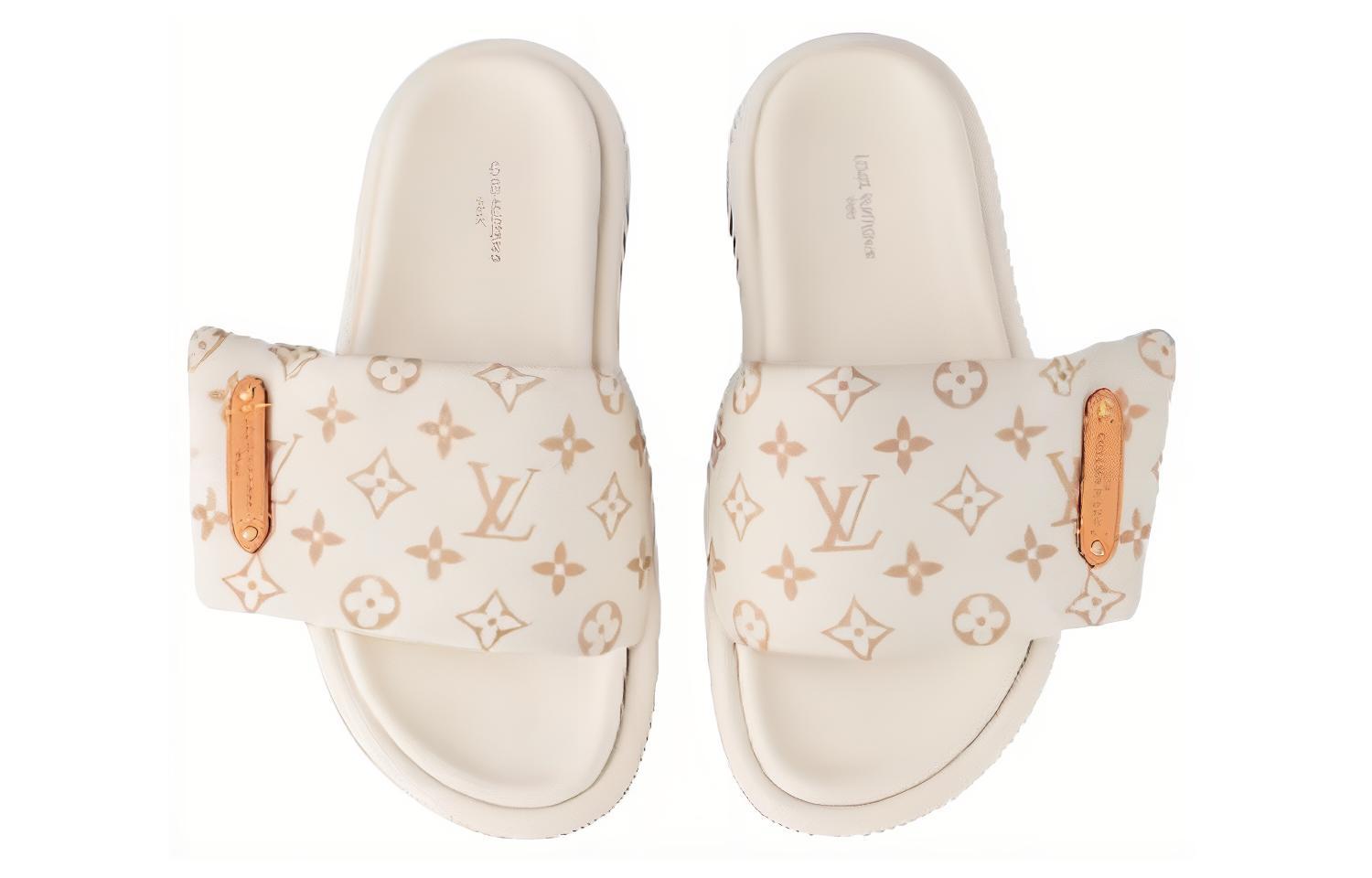 Shop LOUIS VUITTON Pillow 舒適百搭 一字拖 女款 粉色