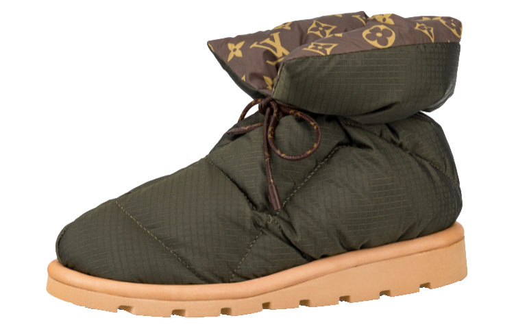 (Women) Louis Vuitton Pillow Comfort Ankle Boots 'Olive Green with Brown' 1A8T3O