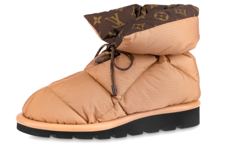 (Women) Louis Vuitton Pillow Comfort Ankle Boots 'Beige with Brown Monogram Collar' 1A8T4E