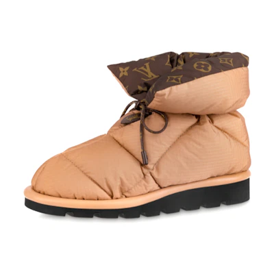 (W) LV Pillow CMFT Ankle Boots 'Beige with Brown Monogram Collar'