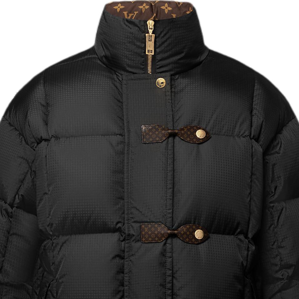 Lookbook (Women) LOUIS VUITTON Pillow Puffer Jacket Black Single-Breasted Loose Fit 1AHEMP