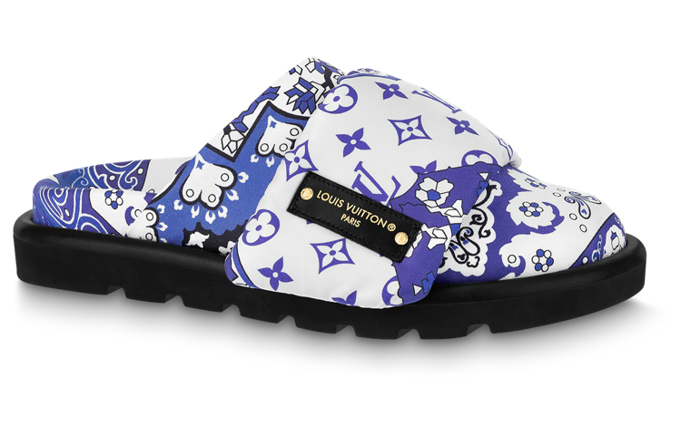 Order (W) Louis Vuitton Selipar Bantal 'Biru Putih' 1AAM50