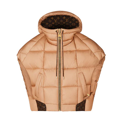(Women) LOUIS VUITTON Pillow Solid Sleeveless Down Vest Beige 1A91KO