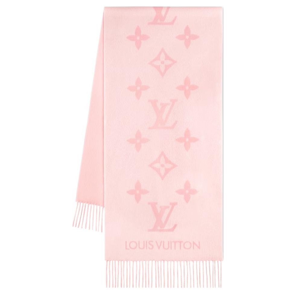 (Women) Louis Vuitton Pink Cashmere Goat Wool Scarf for Women. m96287