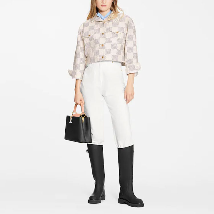 Lookbook (W) LOUIS VUITTON Jaket Denim Kotak-Kotak Pink Fashion. 1A9LD0