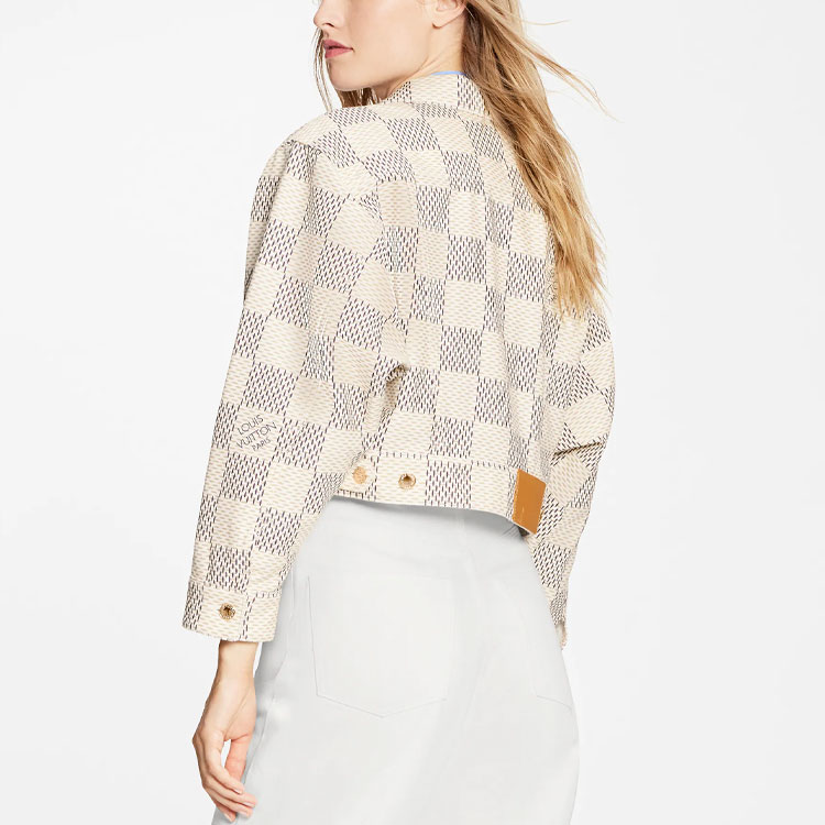 Purchase (W) LOUIS VUITTON Jaket Denim Kotak-Kotak Pink Fashion. 1A9LD0