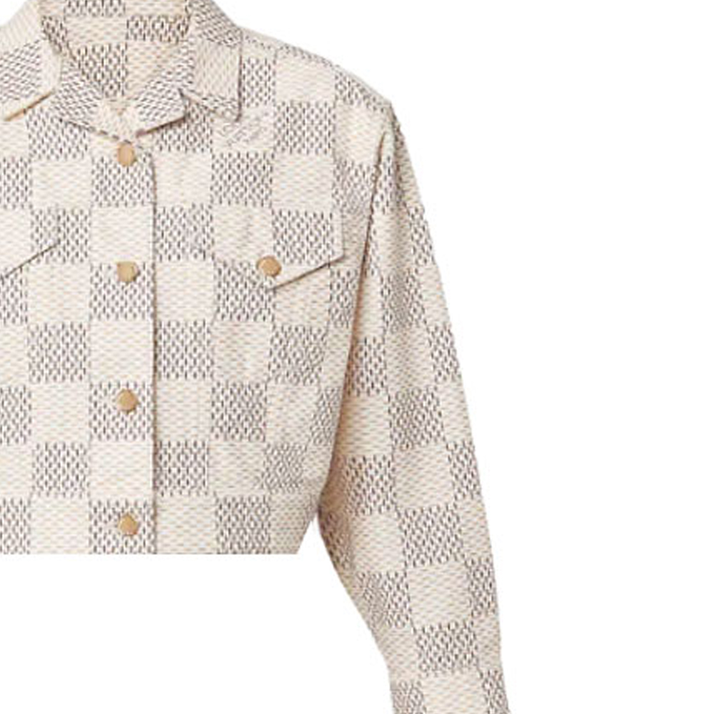 Sizing (W) LOUIS VUITTON Jaket Denim Kotak-Kotak Pink Fashion. 1A9LD0