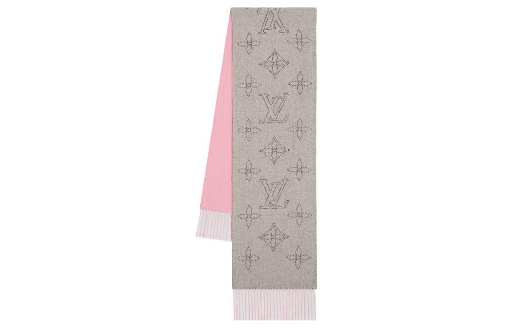 (Women) Louis Vuitton Pink Jacquard Tassel Trim Knit Scarf for Women. M79402 圖 2
