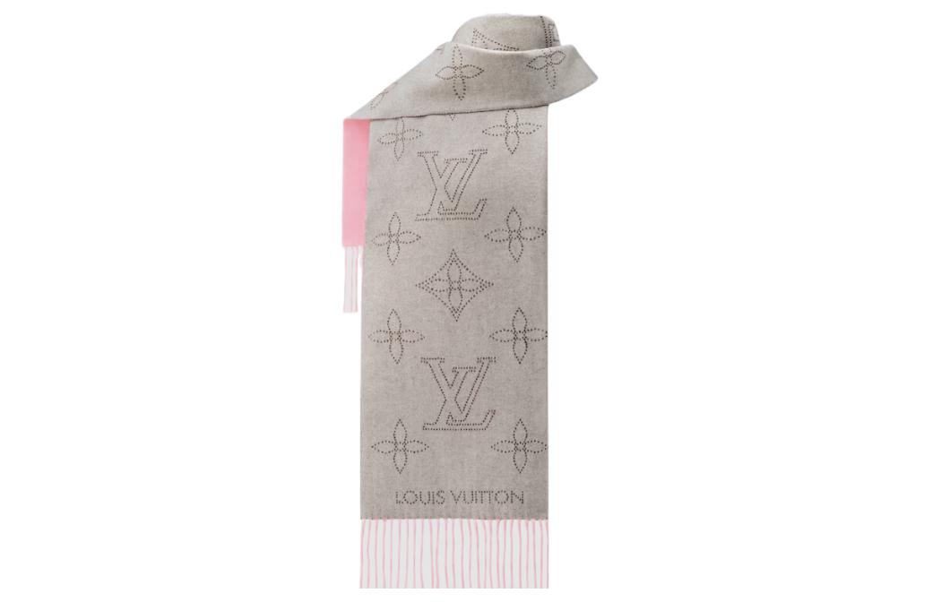 (Women) Louis Vuitton Pink Jacquard Tassel Trim Knit Scarf for Women. M79402 圖 3
