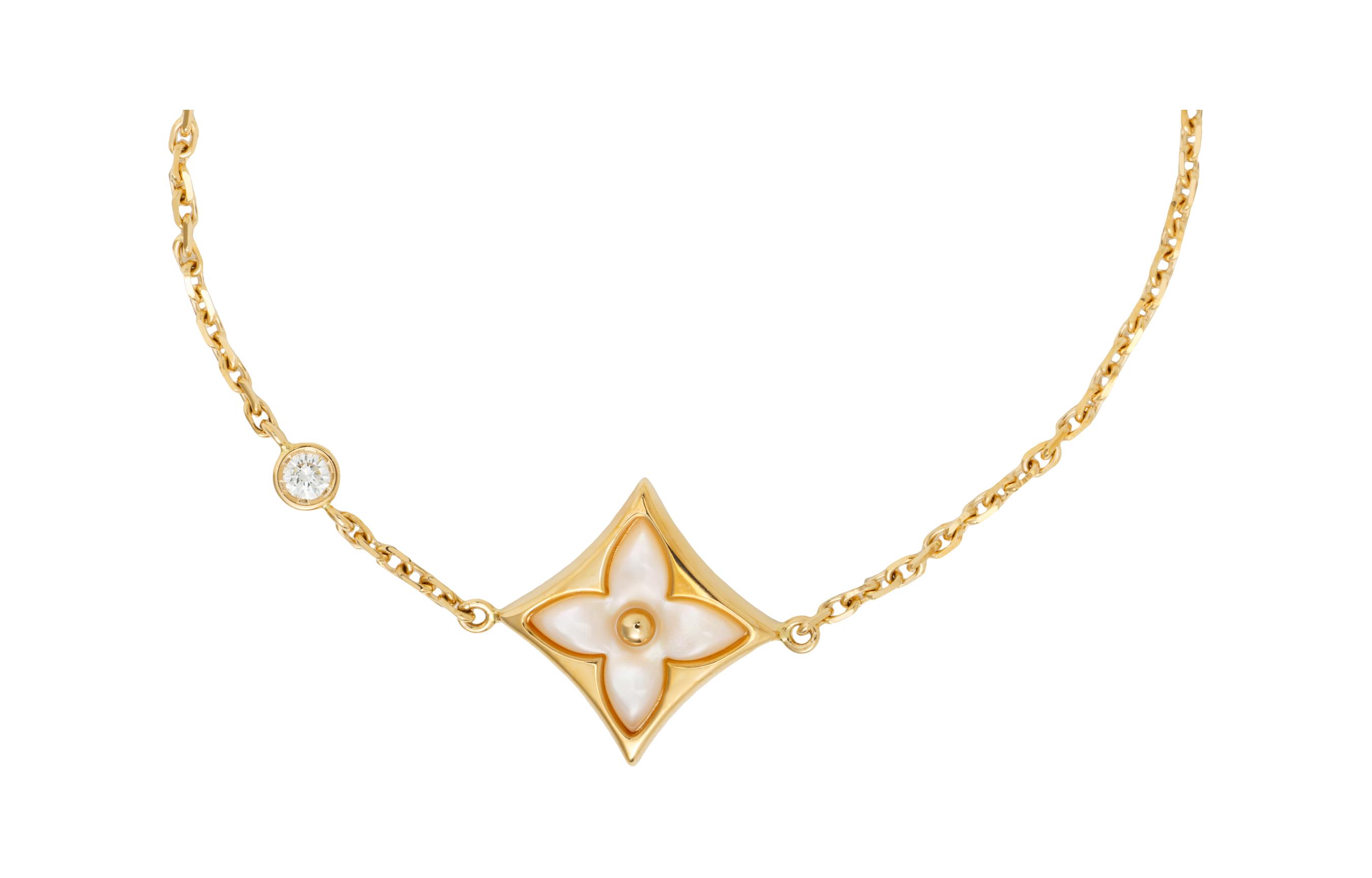 Shop (W) 루이비통 핑크 자개 & 다이아몬드 18K 로즈 골드 팔찌 Q95538