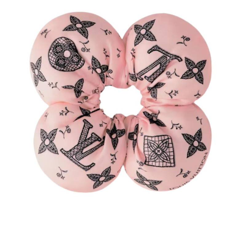 (Women) LOUIS VUITTON Pink Silk Hair Tie/Scrunchie for Women. M96840