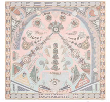 (Women) Louis Vuitton Pink Silk Pinball LV Scarf M70784 (Women) Louis Vuitton Pink Silk Pinball LV Scarf M70784