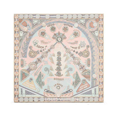 (Women) Louis Vuitton Pink Silk Pinball LV Scarf M70784