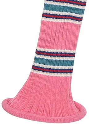 (W) 路易威登粉色条纹喇叭袖羊毛开衫毛衣 1A9MU6 1