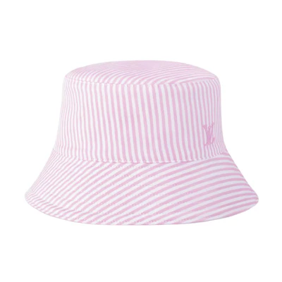 (Women) Louis Vuitton Pink Striped Cotton Bucket Hat for Women M5160SM