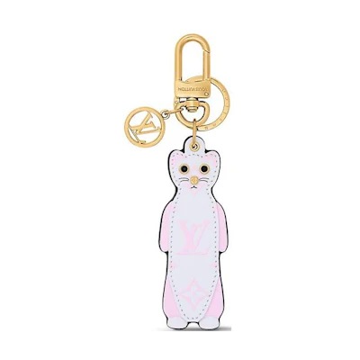 (Women) LOUIS VUITTON Pink Weasel Keychain for Women. M01563