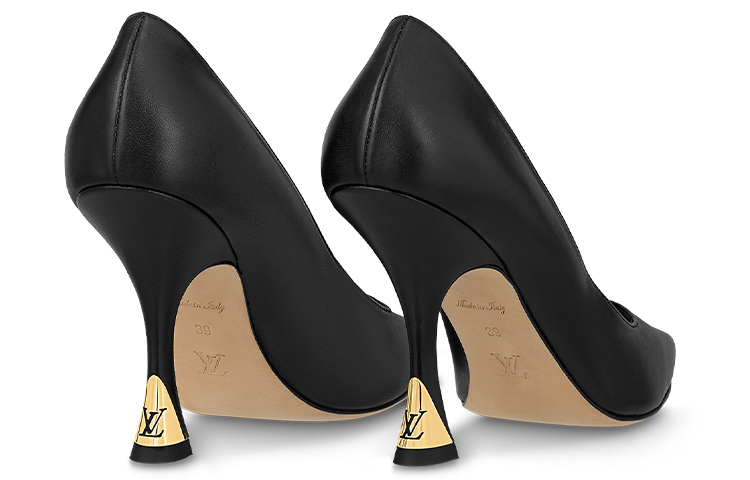 Shop (W) 루이비통 블랙 램스킨 스틸레토 힐 1ABS97