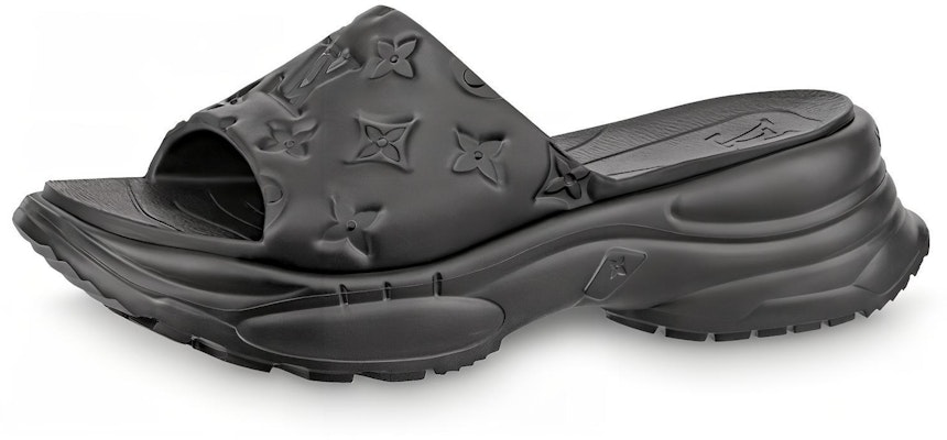 (Women) Louis Vuitton Pool 55 'Rubber Open-Toe Fashion Slide' Black 1AAE6J Buy (Women) Louis Vuitton Pool 55 'Rubber Open-Toe Fashion Slide' Black 1AAE6J
