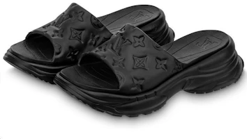 Shop (W) Louis Vuitton Pool 55 'Sandalia de Goma Abierta de Moda' Negra 1AAE6J