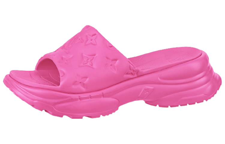 (Women) Louis Vuitton Pool 55 Line 'Purple Rubber Thick Sole Slides' 1AB3E2