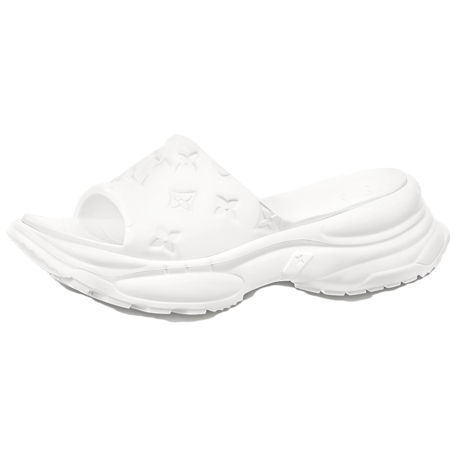 (Women) Louis Vuitton Pool 55 Line 'Rubber Platform Slide White' 1AB3FY