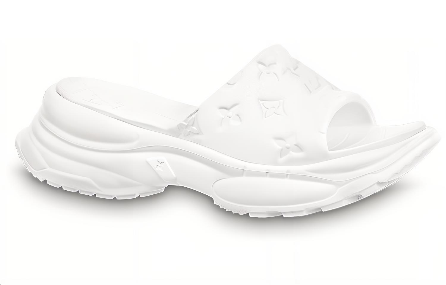 Order (W) 路易威登 泳池 55 本白色橡胶厚底凉鞋 1AB3FY