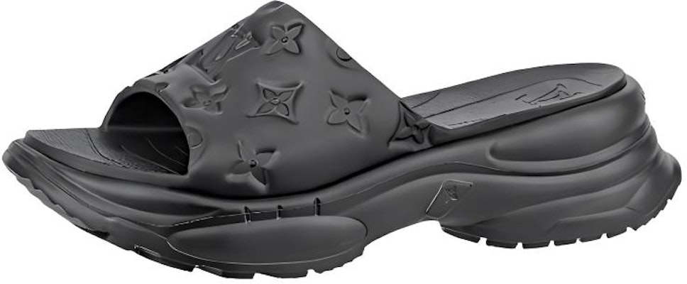 (Women) Louis Vuitton Pool 55 Line Rubber Platform Slide 'Black' 1AB3DL Buy (Women) Louis Vuitton Pool 55 Line Rubber Platform Slide 'Black' 1AB3DL