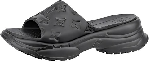(Women) Louis Vuitton Pool 55 Line Rubber Platform Slide 'Black' 1AB3DL (Women) Louis Vuitton Pool 55 Line Rubber Platform Slide 'Black' 1AB3DL