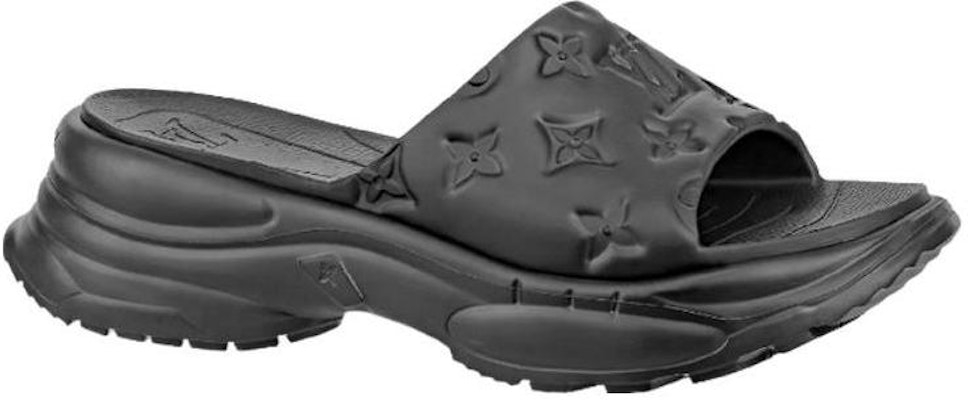 (Women) Louis Vuitton Pool 55 Line Rubber Platform Slide 'Black' 1AB3DL Order (Women) Louis Vuitton Pool 55 Line Rubber Platform Slide 'Black' 1AB3DL