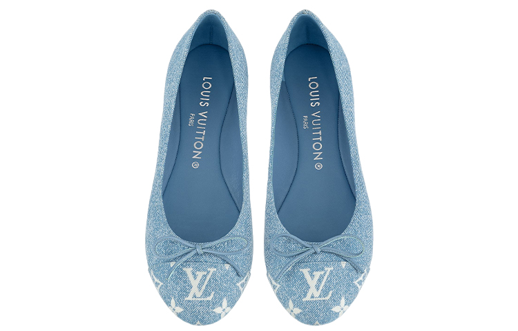 Shop (W) Louis Vuitton Chaussures Ballet Pool Pillow ''Bleu avec Monogramme Pointe'' 1AB1LD