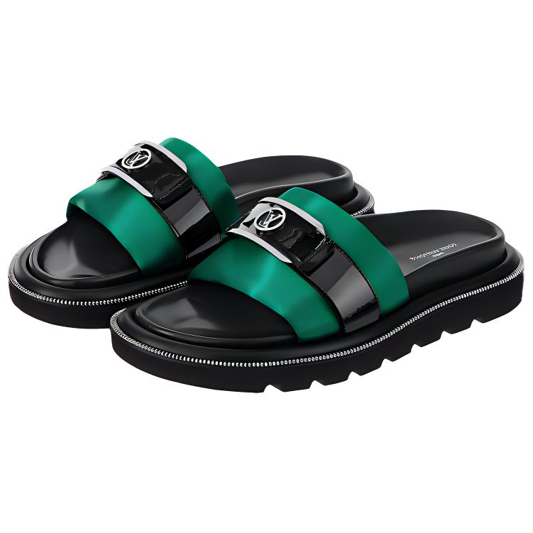 Lookbook (W) Louis Vuitton Pool Pillow Comfort 'Hitam Hijau' 1AA0SX